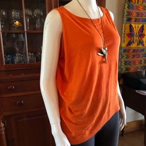 Eileen Fisher Geranium Side Drape Linen Tank XS.  Never worn. Too big for me.